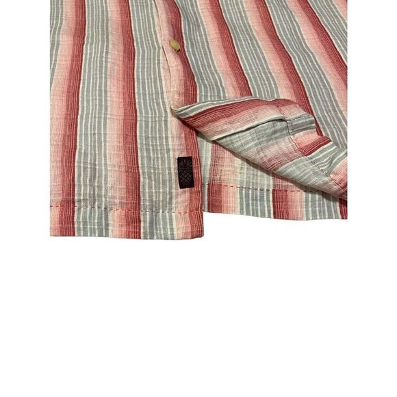 Tommy Bahama Men's Short Sleeve Button Front Shirt 100% Linen Pink Gray Size 2XL - Picture 6 of 8
